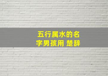 五行属水的名字男孩用 楚辞